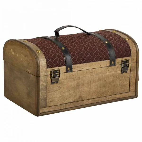 Arkku Alexandra House Living Ruskea PVC Puu Metalli Kangas 21 x 19 x 35 cm Estilo vintage
