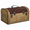 Chest Alexandra House Living Brown PVC Wood Metal Cloth 21 x 19 x 35 cm Estilo vintage