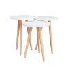 Komplekts ar 3 galdiņiem Alexandra House Living Balts Dabisks Koks MDP 35 x 49 x 35 cm 35 x 45 x 35 cm 35 x 47 x 35 cm