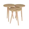Set of 3 small tables Alexandra House Living Natural Oak Wood MDP 35 x 49 x 35 cm 35 x 45 x 35 cm 35 x 47 x 35 cm
