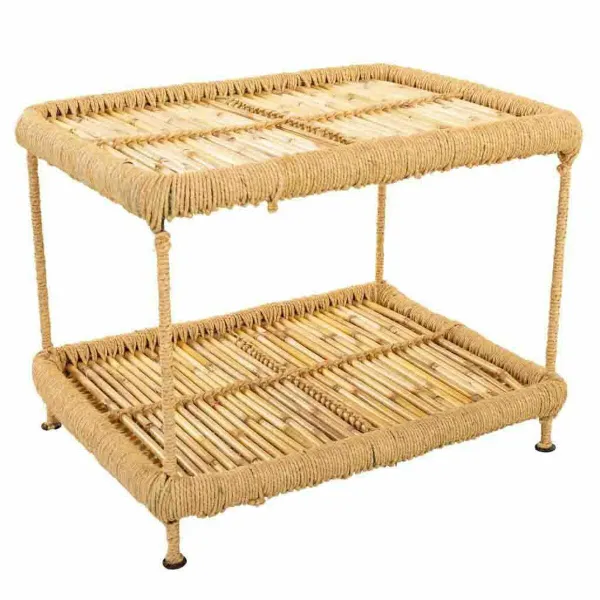 Centrālais galds Alexandra House Living Dabisks Bambuss Virve Dzelzs 38 x 37 x 49 cm 1 Planken