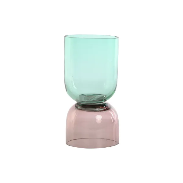 Vaza Home ESPRIT Dvispalviais Stiklas 10 x 10 x 21 cm