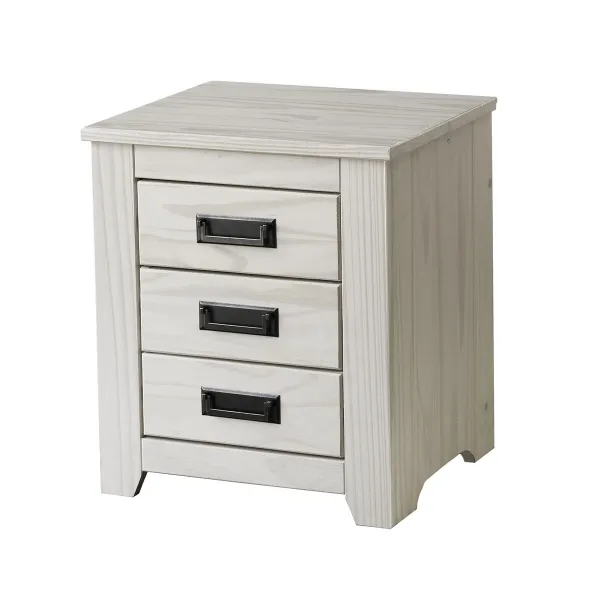 Nightstand Alexandra House Living White Metal Pine 43 x 50 x 32 cm 3 drawers