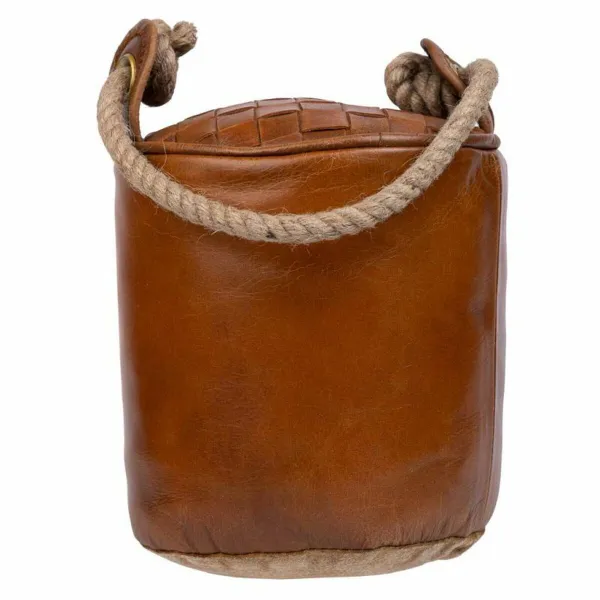 Durų sustojimas Alexandra House Living Medvilnė Oda 20 x 20 x 20 cm Ruda