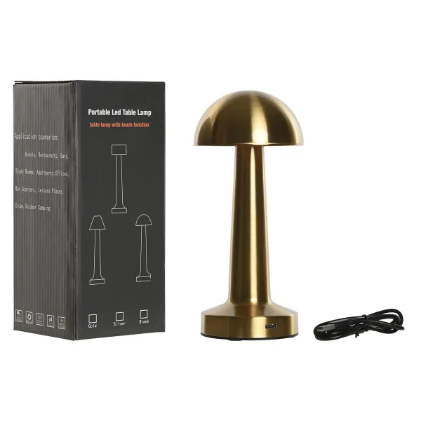 Galda lampa Home ESPRIT Varš Bronza Sudrabains Metāls Dzelzs 9 x 9 x 21 cm (3 gb.)