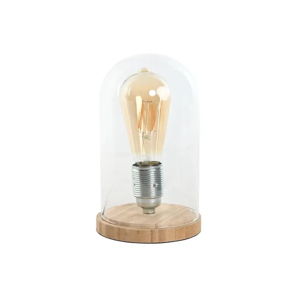 Galda lampa Home ESPRIT Dabisks Bambuss Stikls 50 W 220 V 13 x 13 x 22 cm