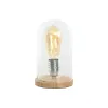 Galda lampa Home ESPRIT Dabisks Bambuss Stikls 50 W 220 V 13 x 13 x 22 cm