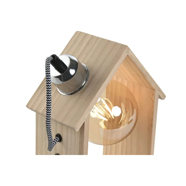 Galda lampa Home ESPRIT Brūns Sudrabains Dabisks Koks Ciedra 50 W 220 V 18 x 10 x 25 cm