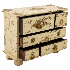 Jewelry box Alexandra House Living Cream Mango wood 10 x 19 x 24 cm 5 drawers