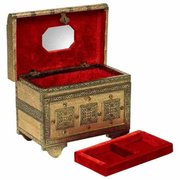 Lādīte Alexandra House Living Bronza Alumīnijs Koks MDF 17 x 13 x 27 cm
