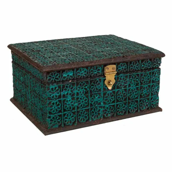 Korurasia Alexandra House Living Turkoosi Maali Mangopuu Synteettistä hartsia Puu MDF 19 x 11 x 25 cm