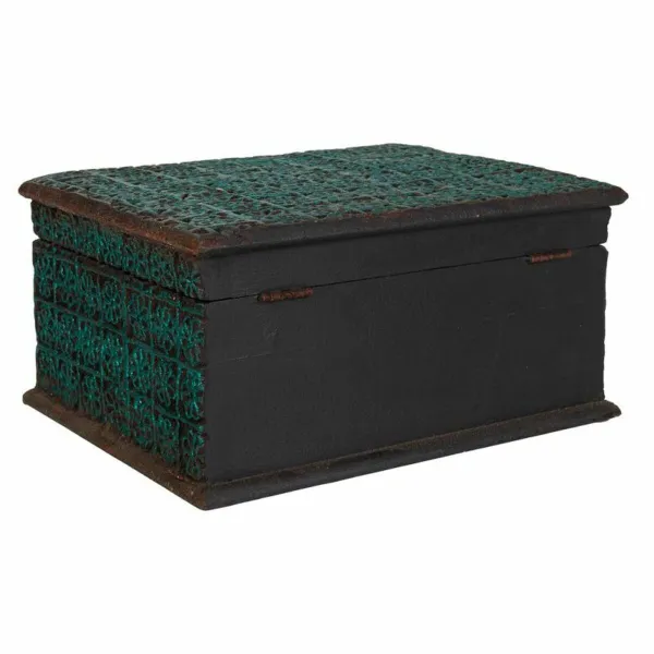 Dėžutė Alexandra House Living Turkis Dažai Mango mediena Sintetinė derva Medžio MDF 19 x 11 x 25 cm