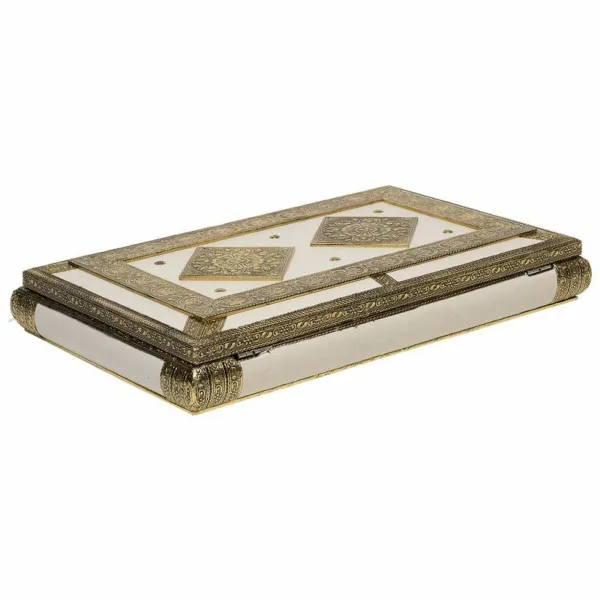 Dėžutė Alexandra House Living Balta Aliuminis Medžio MDF 25 x 6 x 38 cm