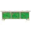 Lādīte Alexandra House Living Balts Zaļš Misiņš Koks MDF 15 x 10 x 36 cm 3 atvilknes