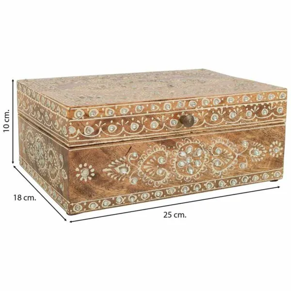 Шкатулка Alexandra House Living Белый Натуральный Древесина манго Деревянный MDF 18 x 10 x 25 cm