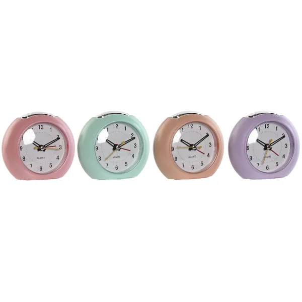Table clock Home ESPRIT Pink Coral Mint Lilac (4 Units)
