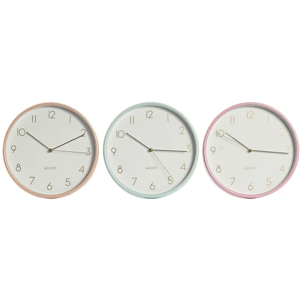 Sieninis laikrodis Home ESPRIT Koralas Mėtos Alyvinė PVC 25,5 x 4,3 x 25,5 cm (3 vnt.)