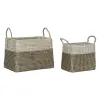 Korisetti Home ESPRIT Valkoinen Musta Luonnollinen Meriruoho Boho 44 x 25 x 38 cm 2 Kappaletta