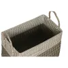Basket set Home ESPRIT White Black Natural Seagrass Boho 44 x 25 x 38 cm 2 Pieces