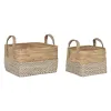 Grozs Home ESPRIT Balts Dabisks Gaiši brūns PVC Jūraszāle niedres 43 x 38 x 36 cm 2 Daudzums