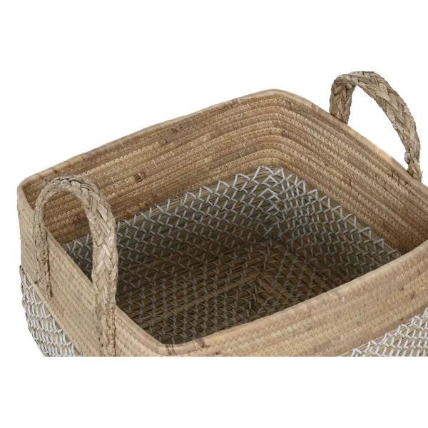 Grozs Home ESPRIT Balts Dabisks Gaiši brūns PVC Jūraszāle niedres 43 x 38 x 36 cm 2 Daudzums