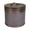 Sankosäiliö Alexandra House Living Ruskea Harmaa PVC Puu Metalli 30 x 27 x 30 cm Pyöreä