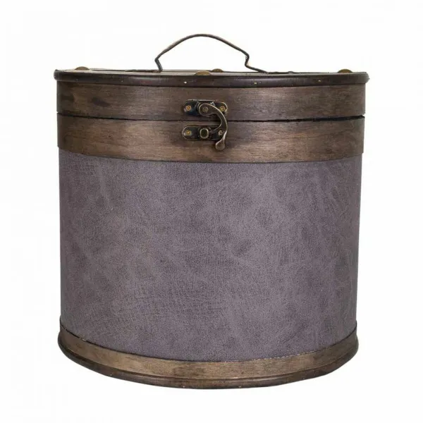 Kaušo konteineris Alexandra House Living Ruda Pilka PVC Medžio Metalinis 30 x 27 x 30 cm Apskritas