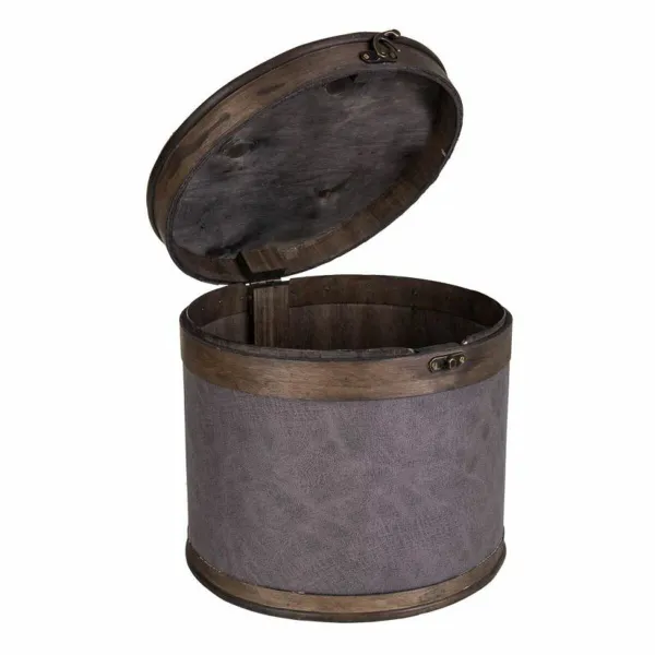 Kaušo konteineris Alexandra House Living Ruda Pilka PVC Medžio Metalinis 30 x 27 x 30 cm Apskritas