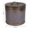 Tvertnes konteiners Alexandra House Living Brūns Pelēks PVC Koks Metāls 30 x 27 x 30 cm Apaļa