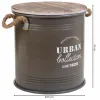 Bucket container Alexandra House Living Urban Brown Hemp Metal Fir wood 35 x 35 x 37 cm With handles Circular