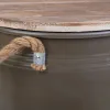Bucket container Alexandra House Living Urban Brown Hemp Metal Fir wood 35 x 35 x 37 cm With handles Circular