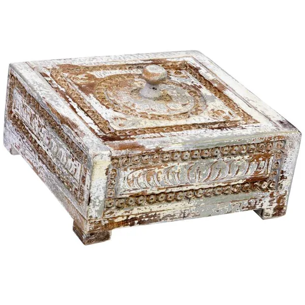 Dėžutė Alexandra House Living Mėlyna Pilka Mango mediena 19 x 10 x 19 cm