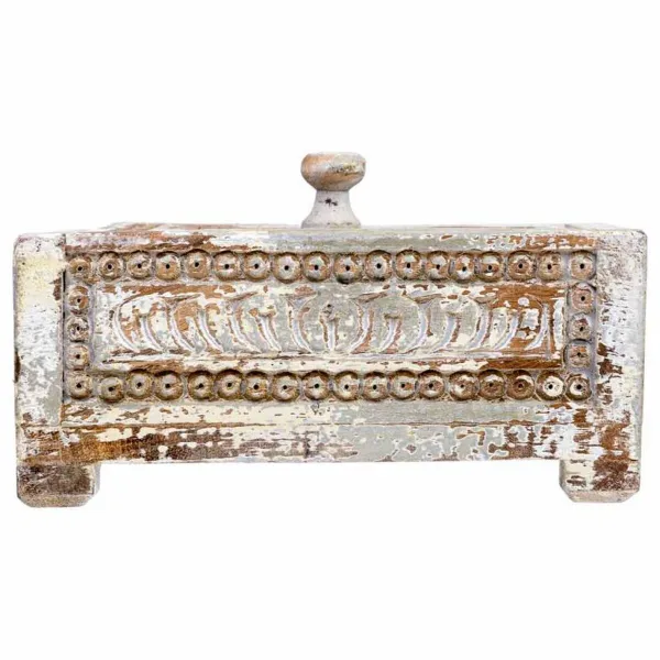 Dėžutė Alexandra House Living Mėlyna Pilka Mango mediena 19 x 10 x 19 cm