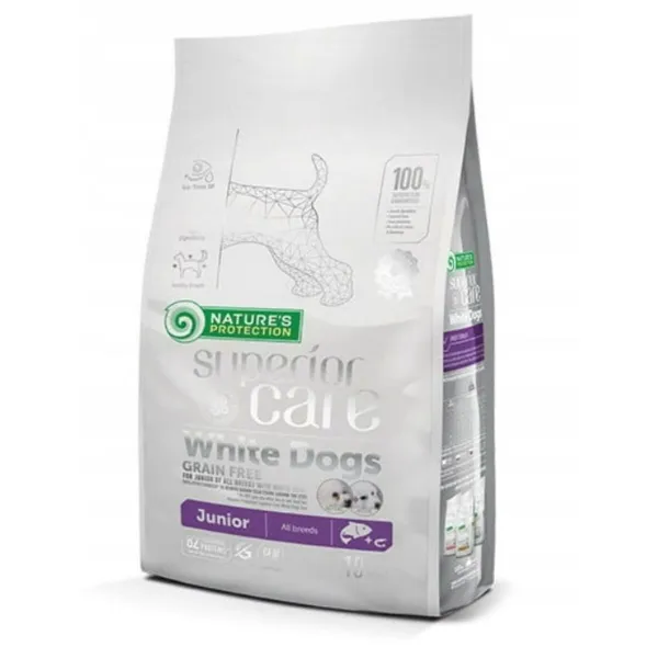 Pašarai NATURE'S PROTECTION Superior Care White Dogs Lašišos raudonumo spalva 10 kg