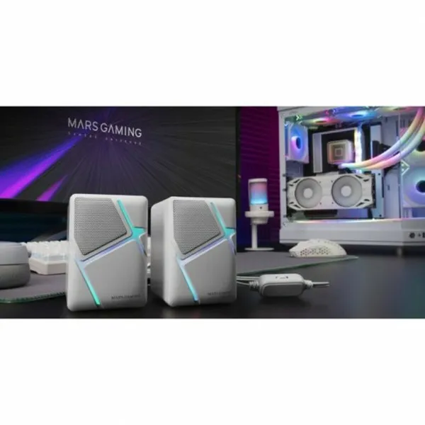 Portable Bluetooth Speakers Mars Gaming MSHW White Black 4 W