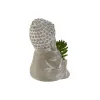 Koristekasvi Home ESPRIT Polyetyleeni Sementti Buddha Itämainen 8,5 x 7 x 11 cm (3 osaa)