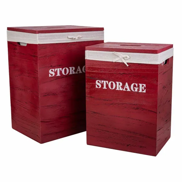 Бельевая корзина Alexandra House Living Красный Древесина павловнии 30 x 54 x 40 cm 34 x 26 x 47 cm 2 Предметы