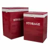 Laundry basket Alexandra House Living Red Paolownia wood 30 x 54 x 40 cm 34 x 26 x 47 cm 2 Pieces