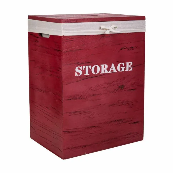 Laundry basket Alexandra House Living Red Paolownia wood 30 x 54 x 40 cm 34 x 26 x 47 cm 2 Pieces