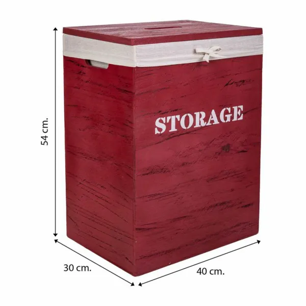 Veļas grozs Alexandra House Living Sarkans Paulovnijas koks 30 x 54 x 40 cm 34 x 26 x 47 cm 2 Daudzums