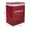 Laundry basket Alexandra House Living Red Paolownia wood 30 x 54 x 40 cm 34 x 26 x 47 cm 2 Pieces