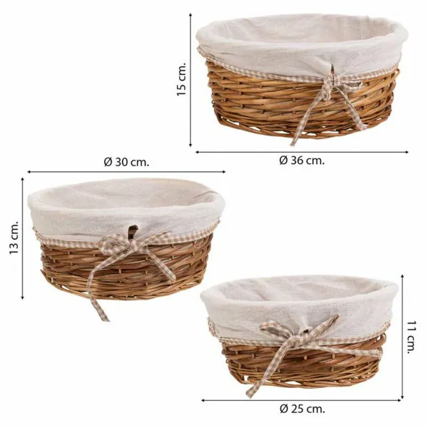Grozu komplekts Alexandra House Living pīts Vītola koksne 30 x 13 x 30 cm 25 x 25 x 11 cm 36 x 15 x 36 cm 3 Daudzums