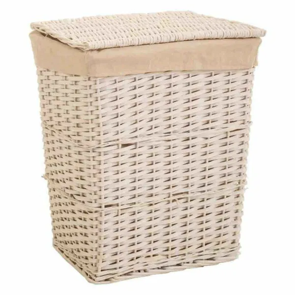 Laundry basket Alexandra House Living White wicker Willow wood 36 x 54 x 45 cm 37 x 28 x 46 cm 30 x 22 x 38 cm 3 Pieces