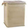Laundry basket Alexandra House Living Urban Beige Hemp Metal Fir wood