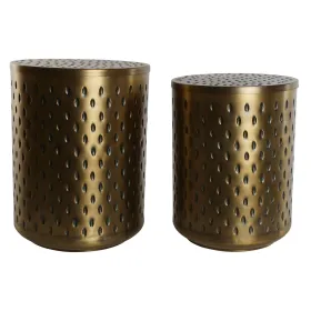 Set of 2 tables Home ESPRIT Kullattu Metalli 43 x 43 x 54 cm