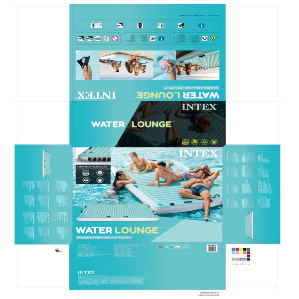 Air mattress Intex Water Lounge 310 x 183 cm White Turquoise