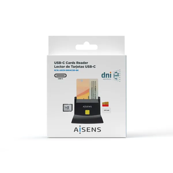 DNI/SIP Card Reader Aisens ASCR-SN04CSD-BK