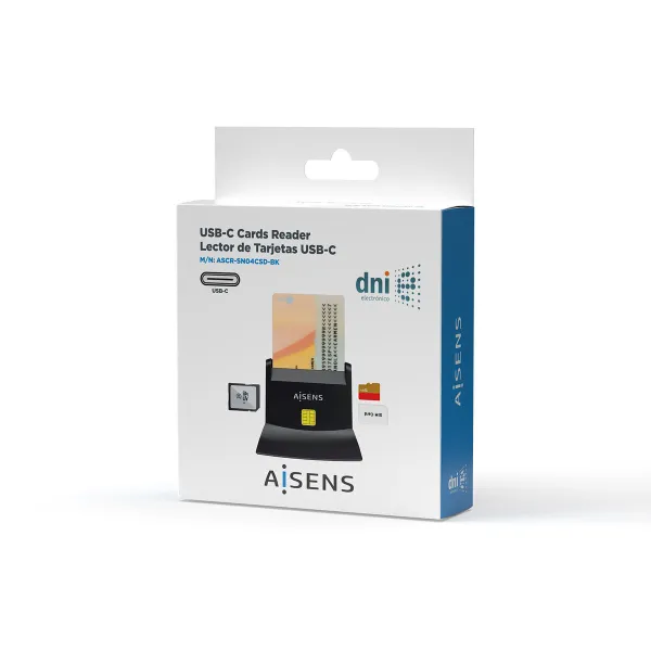 DNI/SIP kortelių skaitytuvas Aisens ASCR-SN04CSD-BK