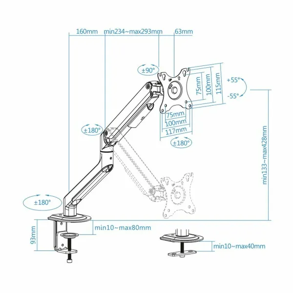 TV Statīvs TooQ DB4032TNR-W 9 kg 17"-32"