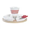 Fondue DKD Home Decor Punainen 26,5 x 26,5 x 1,5 cm (10 pcs)